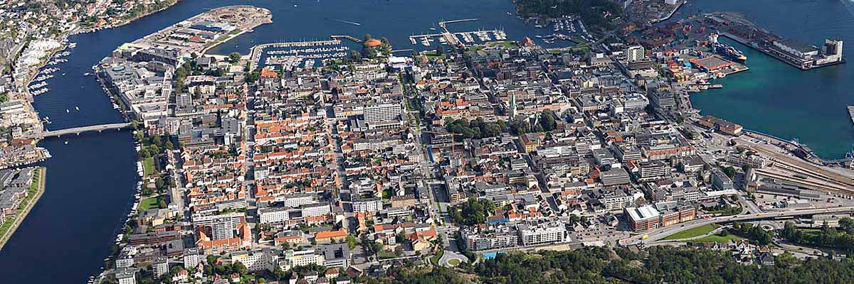 Agder BOBY - Flyfoto av Kristiansand